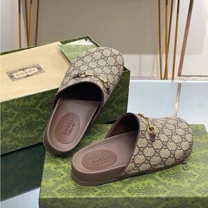 Gucci Women's Brown Monogram Clogs